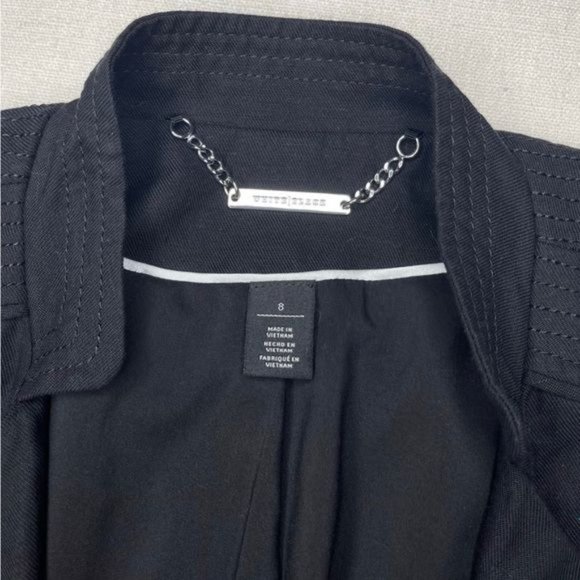 White House Black Market Cropped Linen Blazer Jacket 8 Medium - Picture 9 of 11